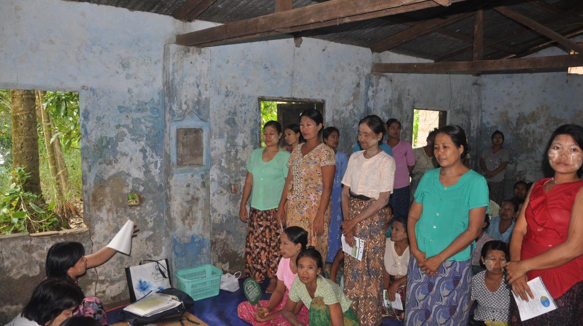 Loans repayments take place once a week in Kyee Chaung village